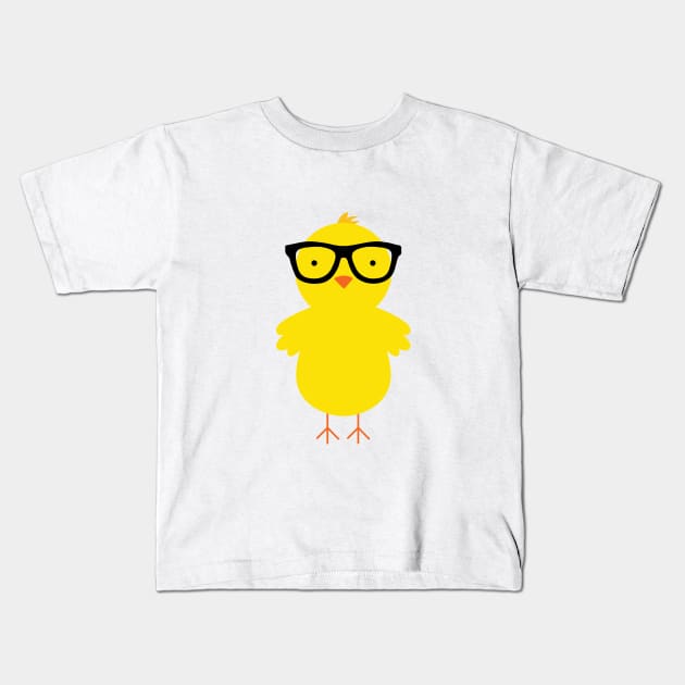 Yellow Hipster Duckling Kids T-Shirt by theglaze